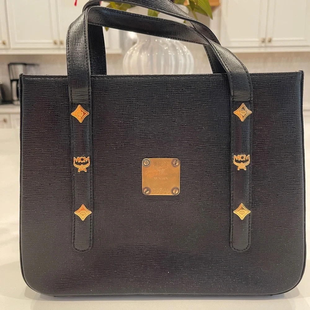 Title: Black MCM Leather Handbag - Picture 1 of 10